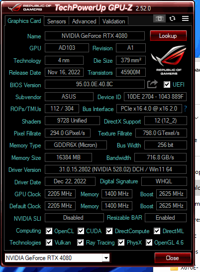 ASUS ROG Strix GeForce RTX 4080 White OC Edition Gaming Graphics Card (PCIe  4.0, 16GB GDDR6X, HDMI 2.1a, DisplayPort 1.4a) ROG-STRIX-RTX4080-O16G-WHITE  